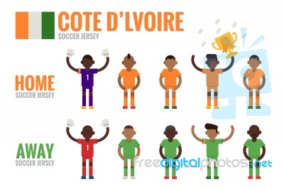 Cote D'ivoire Soccer Team Stock Image