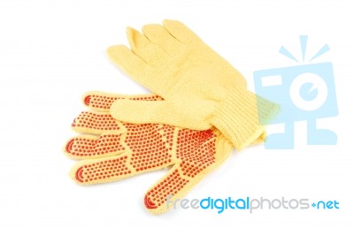 Cotton Gardening Gloves Stock Photo