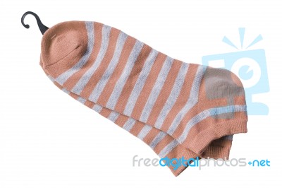 Cotton Socks Isolated On White Background Stock Photo