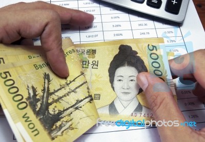 Counting Money Stock Photo