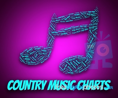 Country Music Charts Indicates Best Sellers And Albums Stock Image