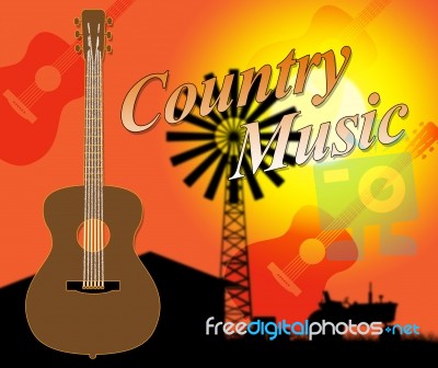 Country Music Indicates Folk Singing Or Tracks Stock Image