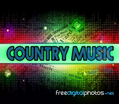 Country Music Means Sound Tracks And Acoustic Stock Image