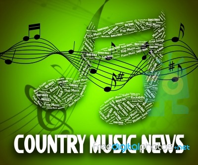 Country Music News Indicates Folk Song And Musical Stock Image