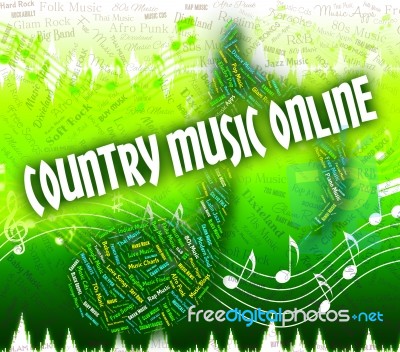 Country Music Online Means Web Site And Audio Stock Image