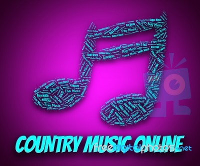 Country Music Online Shows World Wide Web And Audio Stock Image