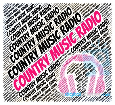 Country Music Radio Means Sound Tracks And Audio Stock Image