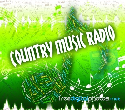 Country Music Radio Represents Sound Track And Acoustic Stock Image