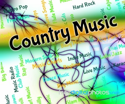 Country Music Represents Sound Tracks And Audio Stock Image