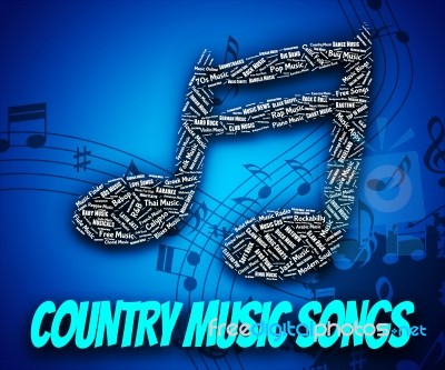 Country Music Songs Indicates Sound Track And Country-and-wester… Stock Image