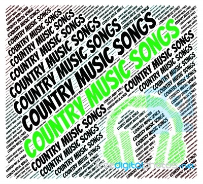 Country Music Songs Indicates Sound Track And Ditties Stock Image