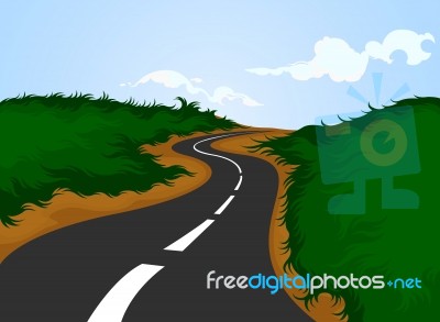 Country Road And Nature Stock Image