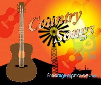 Country Songs Shows Folk Music And Singing Stock Image