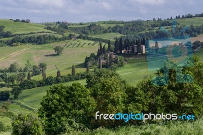 Countryside Of Val D'orcia Tuscany Stock Photo