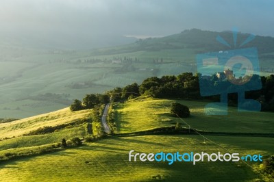 Countryside Of Val D'orcia Tuscany Stock Photo