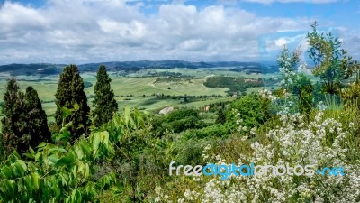 Countryside Of Val D'orcia Tuscany Stock Photo