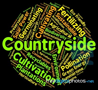 Countryside Word Indicating Outdoor Natural And Text Stock Image