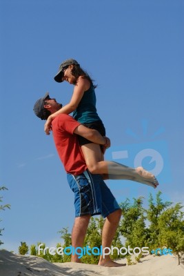 Couple At Play Stock Photo