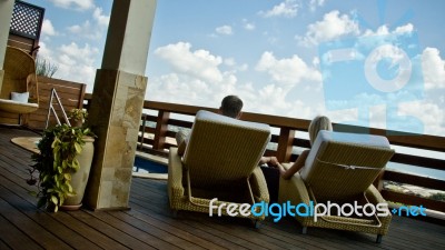 Couple At Resort Stock Photo