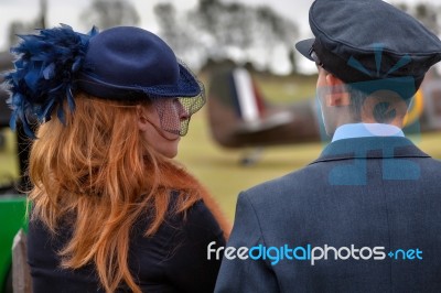 Couple At The Goodwood Revival Stock Photo