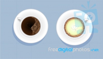 Couple Coffee Cup Of Love Concept Stock Photo