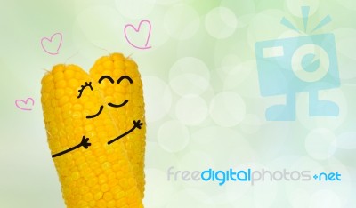 Couple Corn In Love Stock Photo