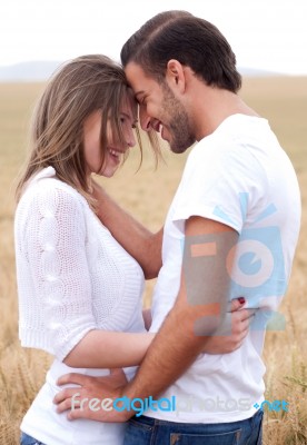 Couple Getting Close In Romance Stock Photo