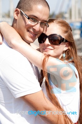 Couple Hugging Stock Photo