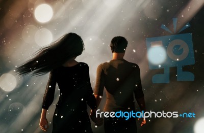 Couple In Love,3d Illustration Conceptual Background Stock Image