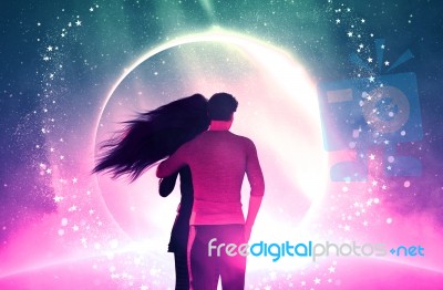 Couple In Love,3d Illustration Conceptual Background Stock Image