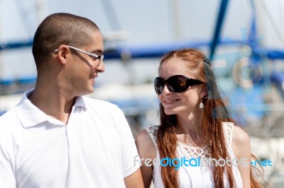 Couple Looking Each Other Stock Photo