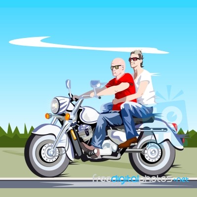 Couple On Motorcycle Stock Image