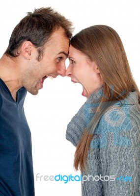 Couple Quarrelling Stock Photo