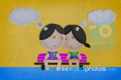 Couple Sitting On Bench Stock Image