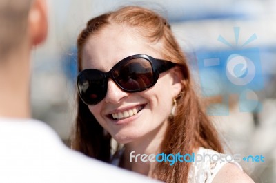 Couple - Woman In Sunglasses Stock Photo