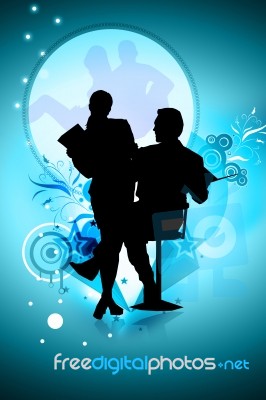 Couples In Abstract Background Stock Image