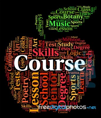 Course Word Represents Studying Educating And Learned Stock Image