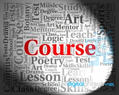 Course Word Showing Schooling Tutoring And Train Stock Image