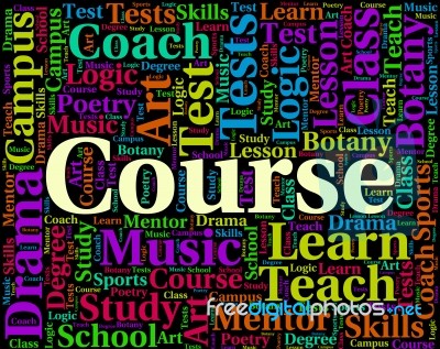 Course Word Shows Development University And Words Stock Image