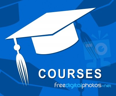 Courses Mortarboard Means Learn Development And Educating Stock Image