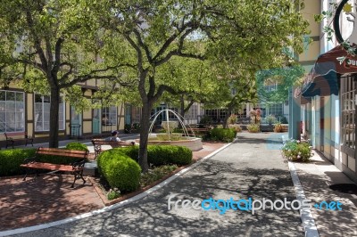 Courtyard In Solvang Stock Photo