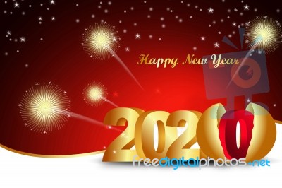 Cover Of Business Diary For 2020 With New Year Celebration And Wishes Stock Image