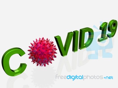 Covid 19 3d Text Stock Image