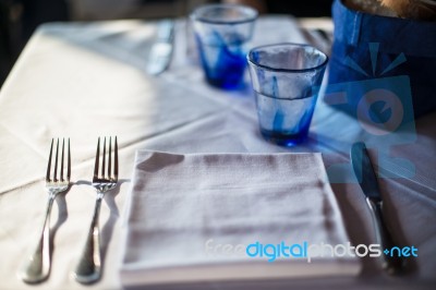 Cozy Dinner Table Stock Photo