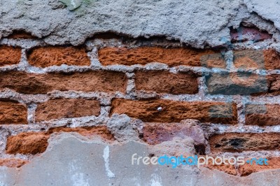 Cracked Concrete Vintage Wall Stock Photo