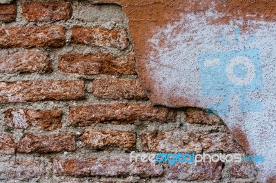 Cracked Concrete Vintage Wall Stock Photo