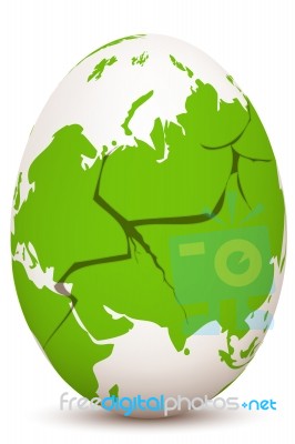 Cracked Global Egg Stock Image