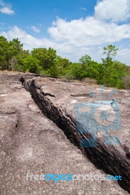 Cracked rock Stock Photo