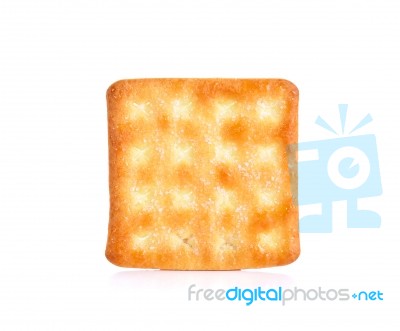 Cracker With Sugar Isolated On The White Background Stock Photo