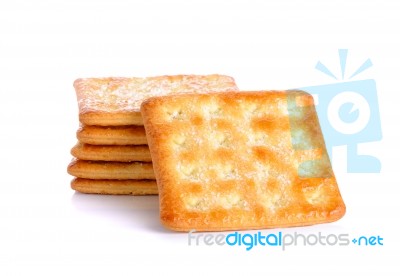 Crackers With Sugar Isolated On The White Background Stock Photo